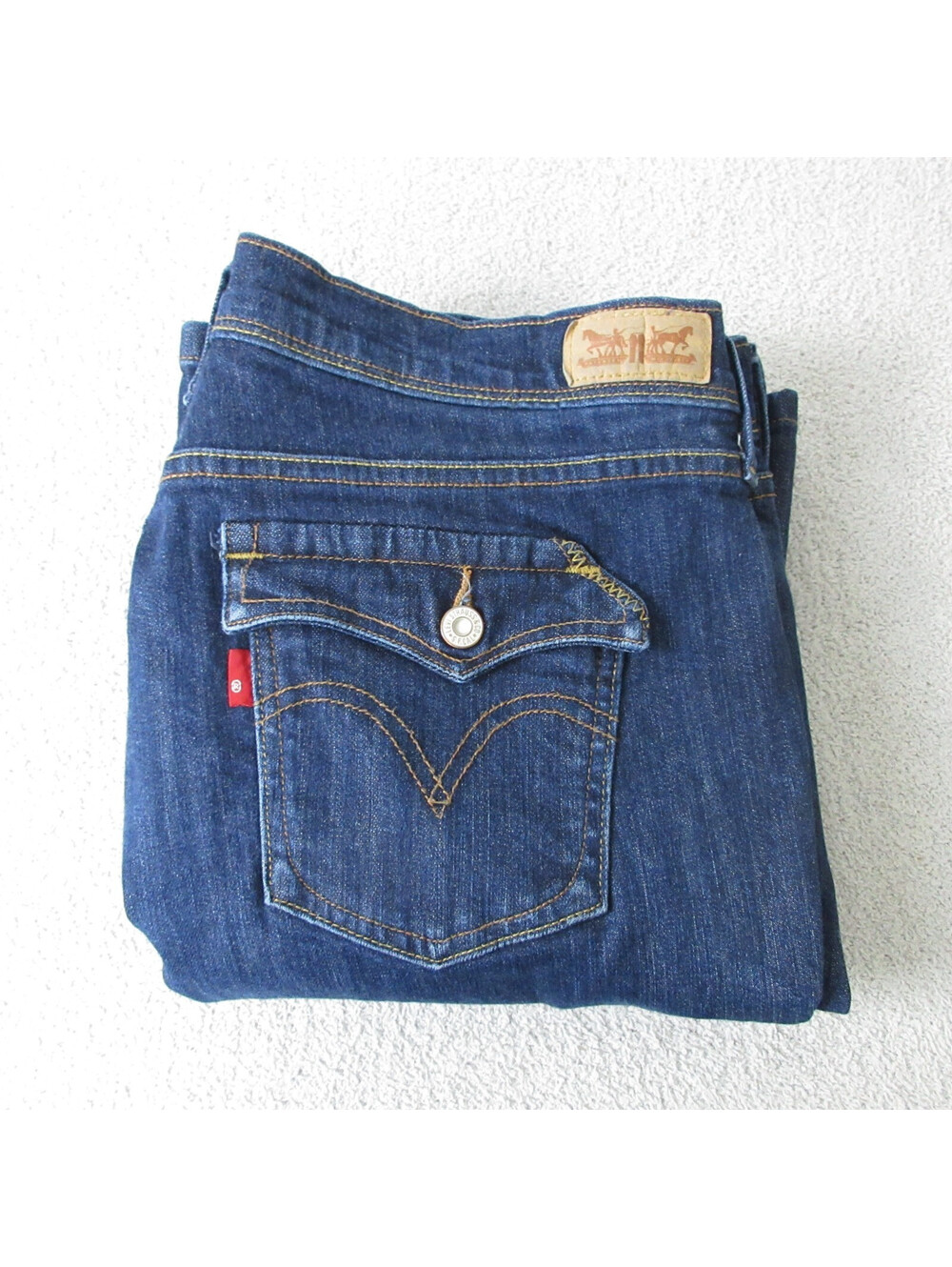 Levis 515 Jeans Womens 12M (36x31) Boot Cut Dark Wash Back Flap Pockets Stretch